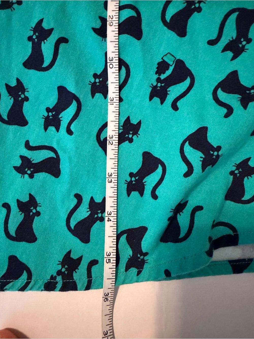 Ixia ModCloth Teal Black Cat Print Vintage Style Dress Retro Pinup rockabilly - Picture 9 of 9